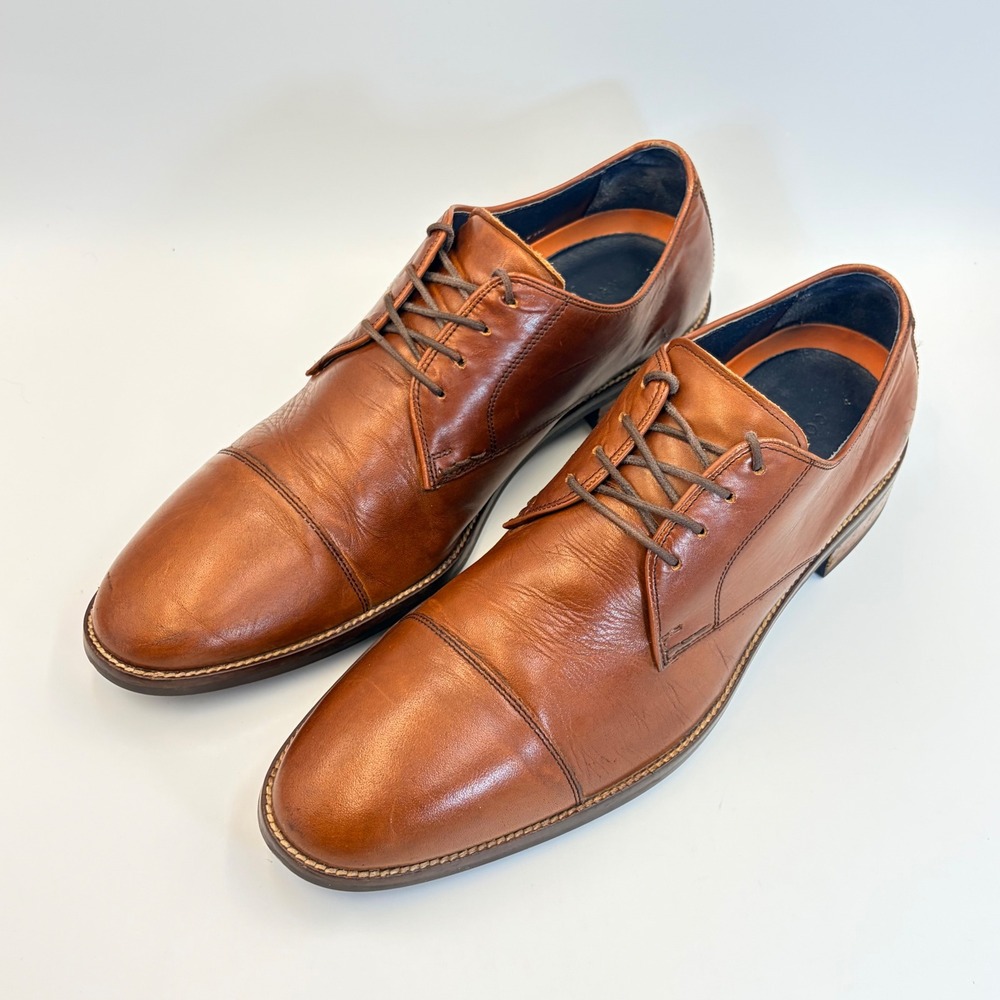 Cole Haan Lenox Hill Men's 10.5 Grand OS Cap Toe Oxford Shoes C11632 Brown - Picture 2 of 14